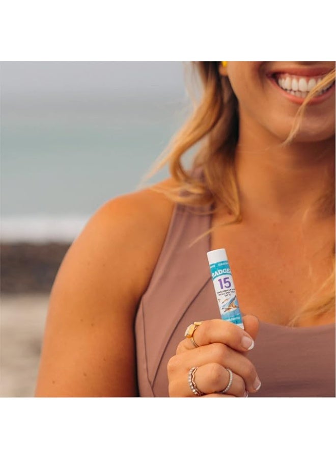 Badger Sunscreen Lip Balm SPF 15 Unscented 0.15 oz (4.2 g) - Image 5