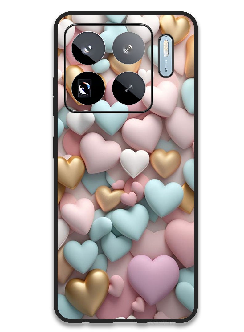 Theodor Case Compatible with Xiaomi 15S Pro 6.73 Inch Protection Shockproof Bumper Cover Colourful Hearts - Image 1