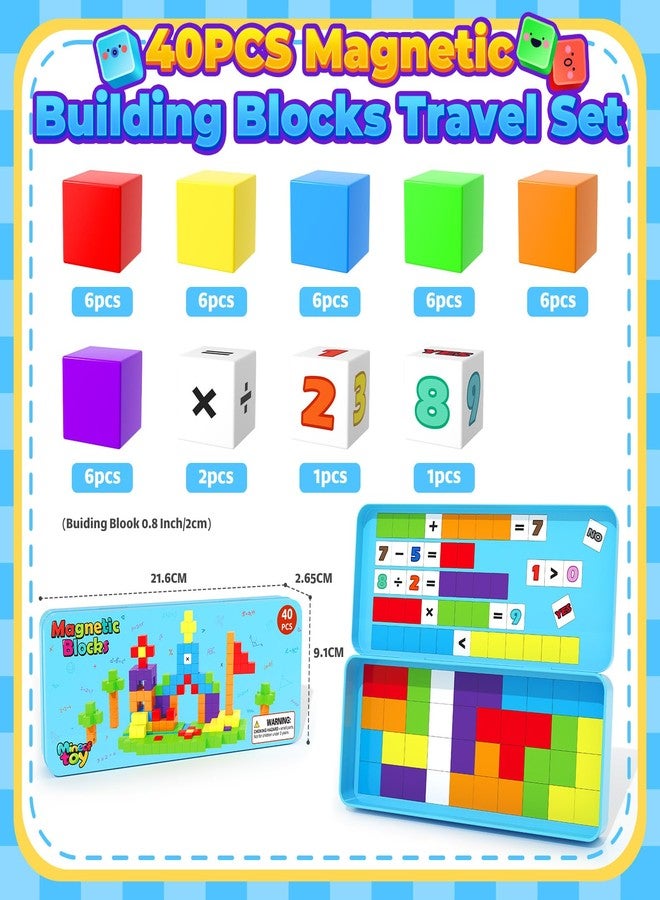 Minecftoy Magnetic Blocks Mini Travel Essentials Toddler Toys with Case Set, Kids Magnet Building Blocks Sensory Montessori Autism Toys for 3+ Boys & Girls Birthday Gifts - Image 3