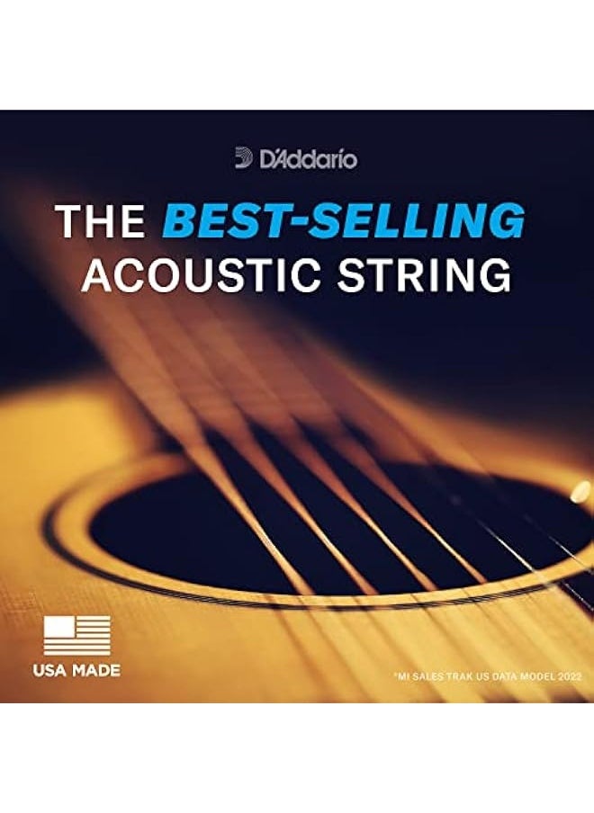 D'Addario - Guitar Strings - Phosphor Bronze Acoustic Guitar Strings - EJ15 - Rich, Full Tonal Spectrum - For 6 String Guitars - 10-47 Extra Light - Image 1