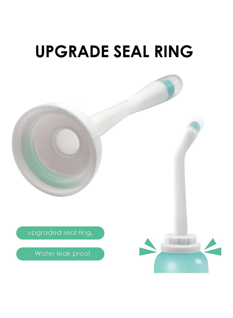Peri Bottle Travel Shattaf, Portable Travel Bidet with Carry Bag,TPE Material Can Be Boiled, 500ml Capacity with 2 Sealing Ring,Essentials for Postpartum Perineal Care,Hemorrhoid Treatment Green - Image 4
