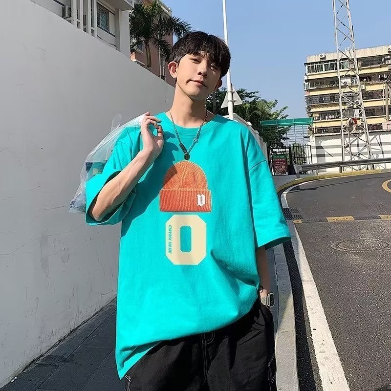 T-Shirt Men'S 2023 New American Style Trendy Brand Men'S Crewneck Bottoming Top Couple'S Half Sleeve Summer Cotton Short Sleeve - Image 4