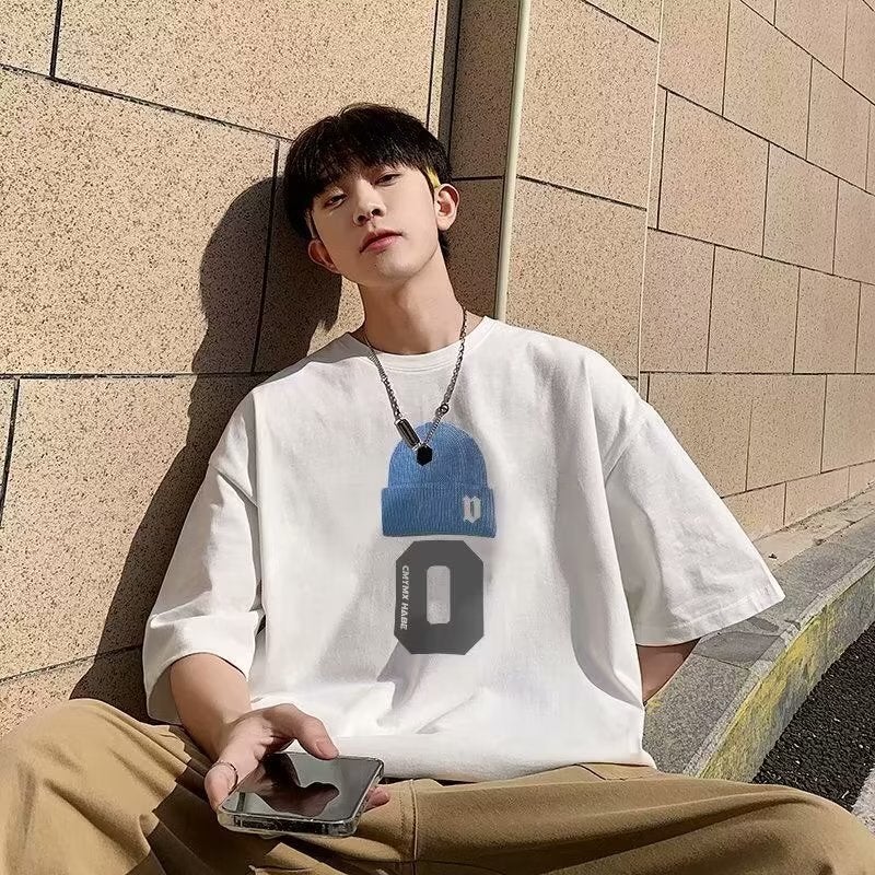 T-Shirt Men'S 2023 New American Style Trendy Brand Men'S Crewneck Bottoming Top Couple'S Half Sleeve Summer Cotton Short Sleeve - Image 2