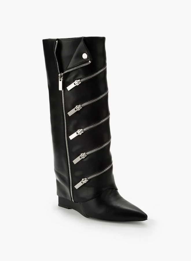 Celeste Women Zip Closure High Shaft Boots