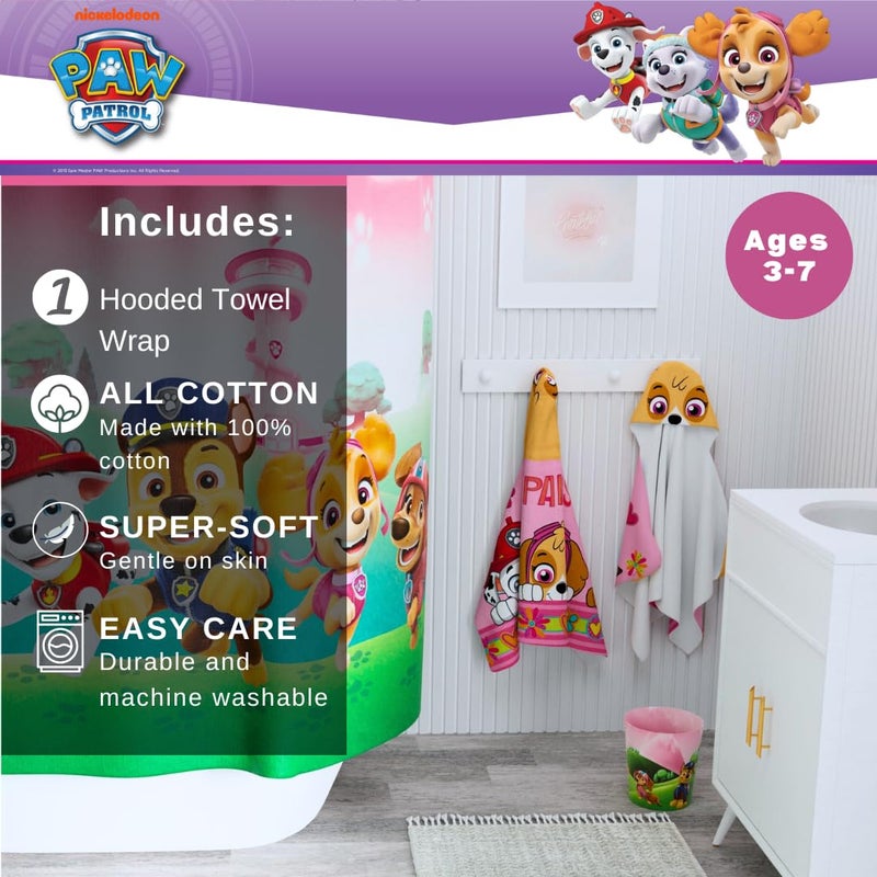 Franco Paw Patrol Girl Skye, Marshall, Chase Kids Super Soft Bath/Pool/Beach Soft Cotton Terry Hooded Towel Wrap, 24 in x 50 in, (Officially Licensed Product) by Franco - Image 3
