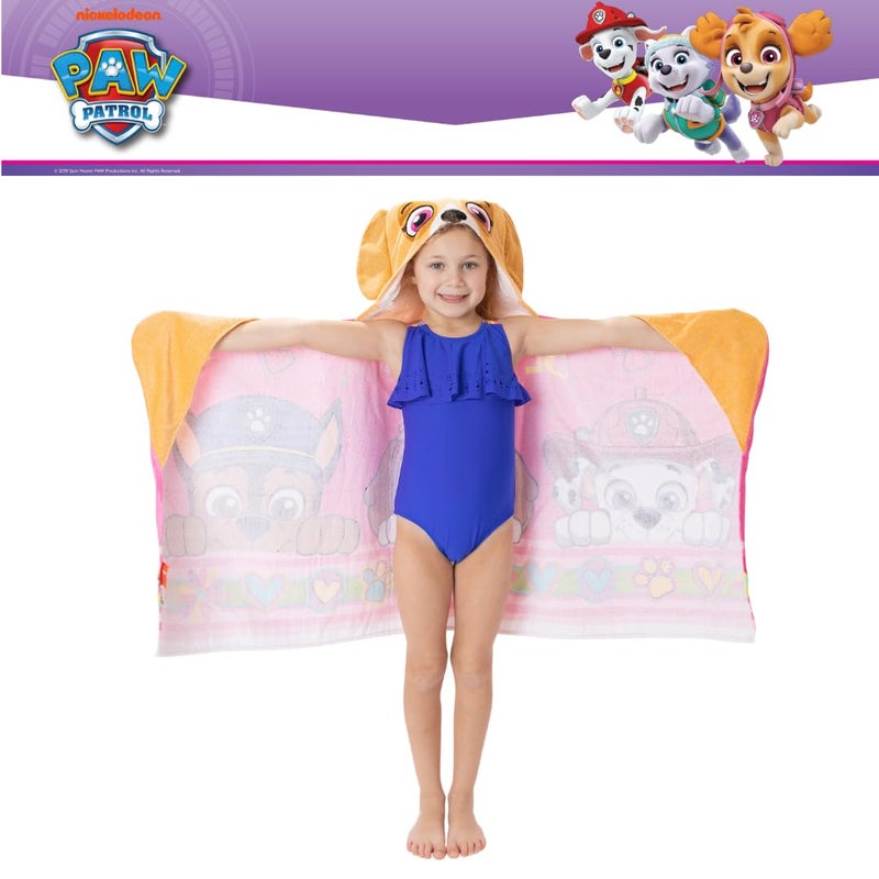 Franco Paw Patrol Girl Skye, Marshall, Chase Kids Super Soft Bath/Pool/Beach Soft Cotton Terry Hooded Towel Wrap, 24 in x 50 in, (Officially Licensed Product) by Franco - Image 5