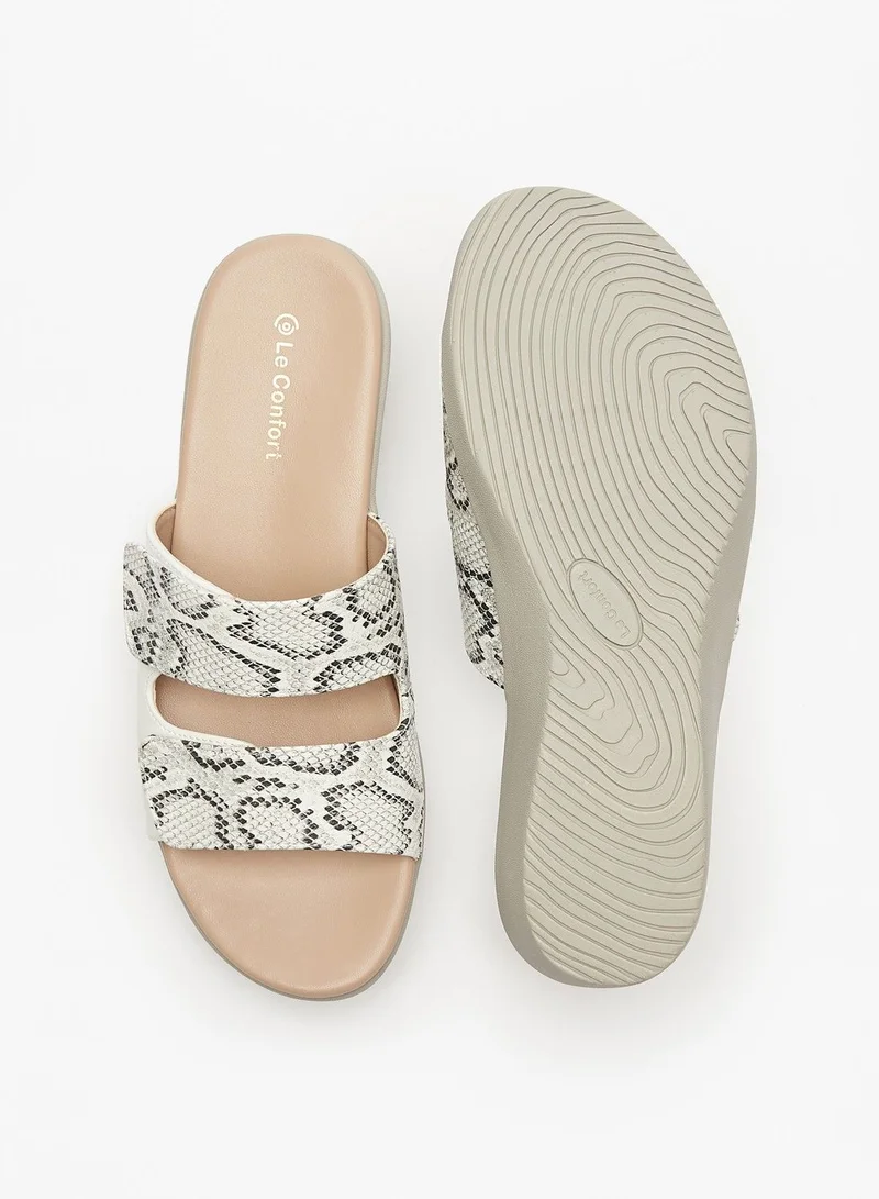 Le Confort Womens Le Confort Textured Slip-On Sandals With Wedge Heels