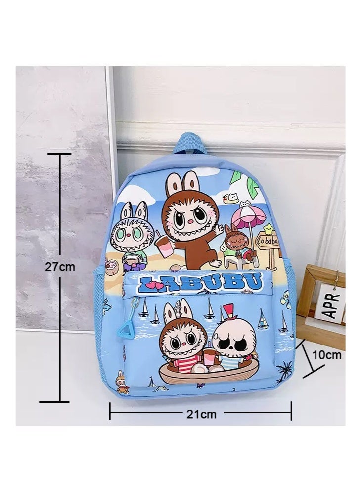 لابوبو حقيبة أطفال حقيبة ظهر للأطفال الصغار حقيبة ظهر مدرسية للأطفال حقيبة كتب خفيفة الوزن للأطفال من عمر سنتين فما فوق أزرق - Image 2