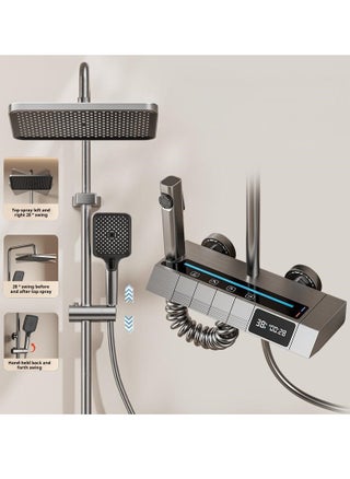 Piano Key Shower Faucet Set Bathroom Rainfall Showers Kit Gray Digital Display Shower System 4 Function Bathroom Rain Shower Combo Set Brass Bathtub Faucet With 3 Mode Hand Shower And Bidet Sprayer - pzsku/ZCE7ECFB212F4E1D0F103Z/45/_/1739287596/881400f3-5074-4bba-ba5a-86dfdbc4d2ed