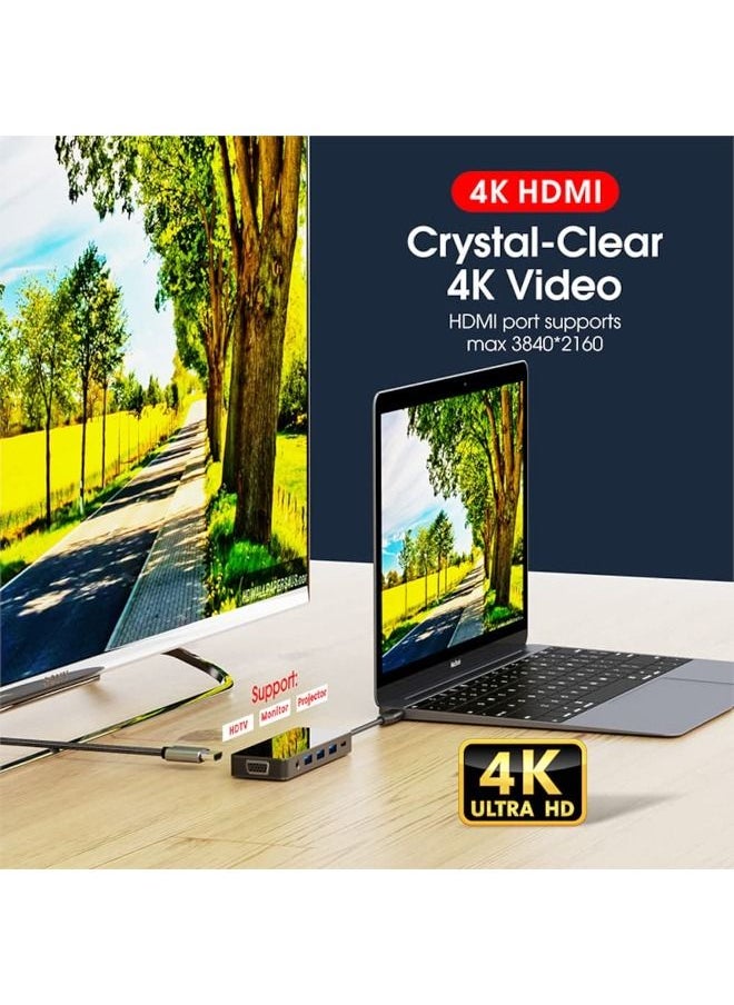 USB C Hub USB 3.0 Adapter Multi USB Port 11 in 1 Mirror USB Hub