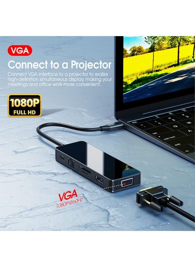 Cordova USB C Hub USB 3.0 Adapter Multi USB Port 11 in 1 Mirror USB Hub  - Image 4