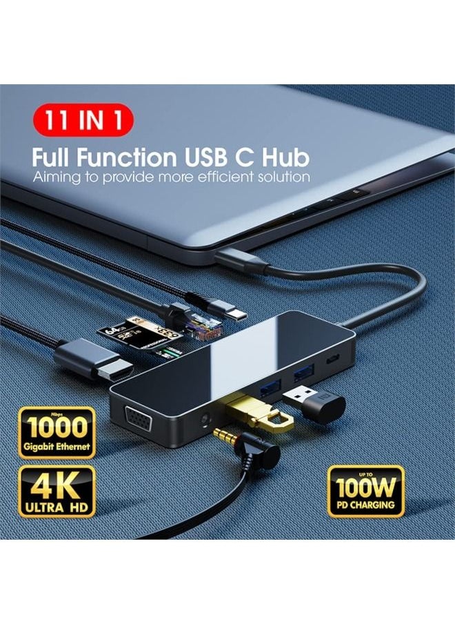 Cordova USB C Hub USB 3.0 Adapter Multi USB Port 11 in 1 Mirror USB Hub  - Image 5