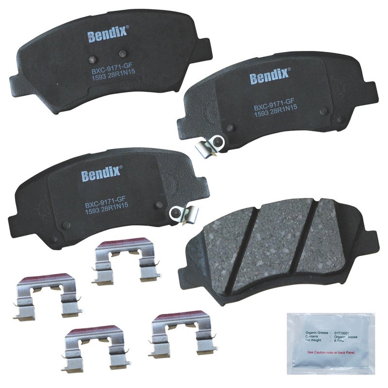 Bendix وسادات فرامل سيراميك Bendix Priority1 CFC1593 للأمام لدودج أتيتيود 2017-2012، هيونداي أكسنت 2017-2012، كيا ريو 2017-2012 - Image 5
