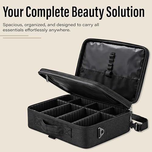 ROZIA Extra Large Size 40cm x 30 cm x 12cm Makeup Box for Girls,Makeup Box Vanity, Makeup Kit Pouch, Cosmetic Bag, Makeup Brush Organizer and Vanity Bag, Toiletry Jewellery Box (40cm x 30 cm x 12cm) - Image 2
