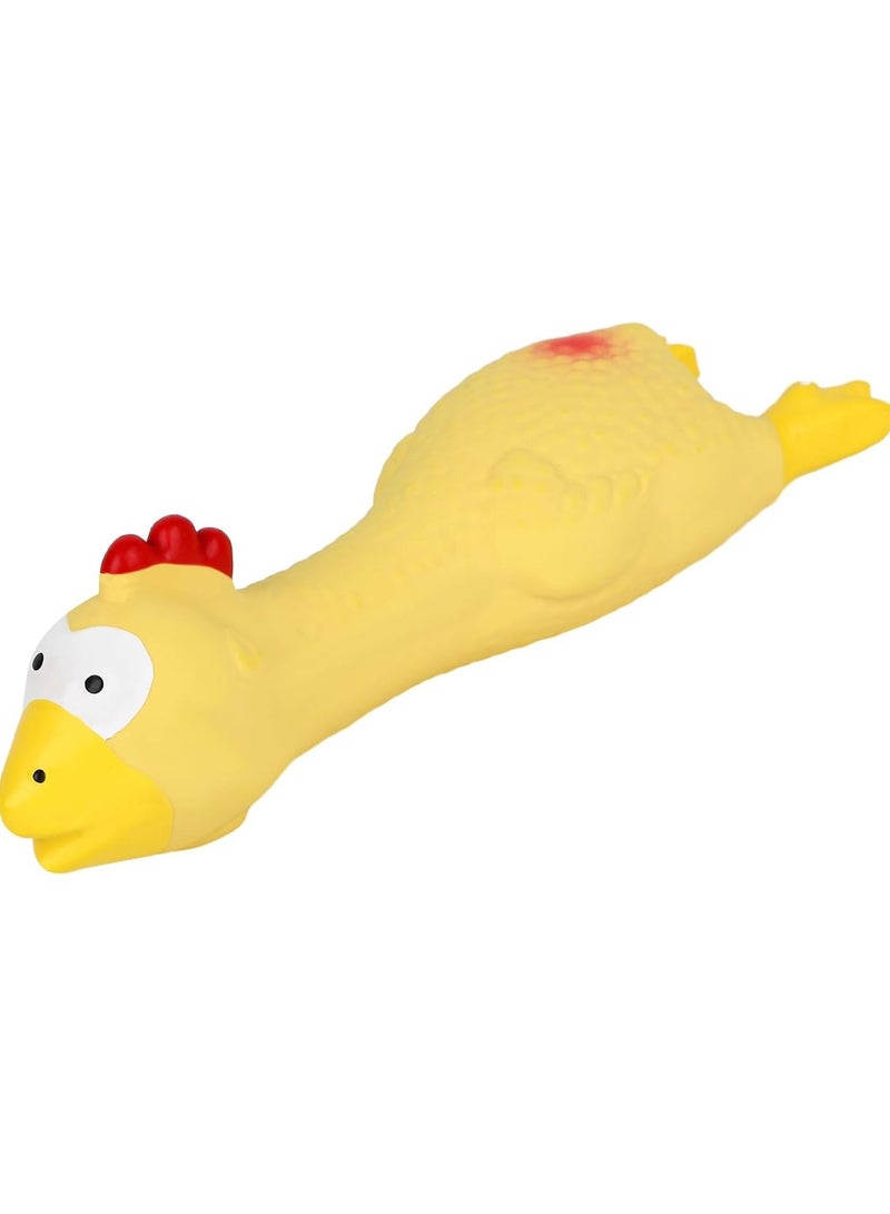 SOLARAE Rubber Squeaking Chicken Toy, Squeaky Dog Toys Cartoon Rooster Latex Toy, for Dogs Interactive Chicken Toys Cat Screaming Toys, Dog Teeth Cleaning Toys, Funny Puppy Chicken Toys, for Pet Boredom - Image 1