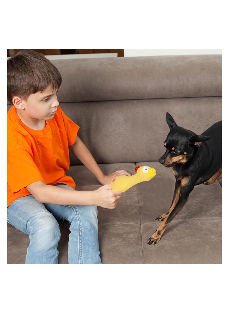 SOLARAE Rubber Squeaking Chicken Toy, Squeaky Dog Toys Cartoon Rooster Latex Toy, for Dogs Interactive Chicken Toys Cat Screaming Toys, Dog Teeth Cleaning Toys, Funny Puppy Chicken Toys, for Pet Boredom - Image 5