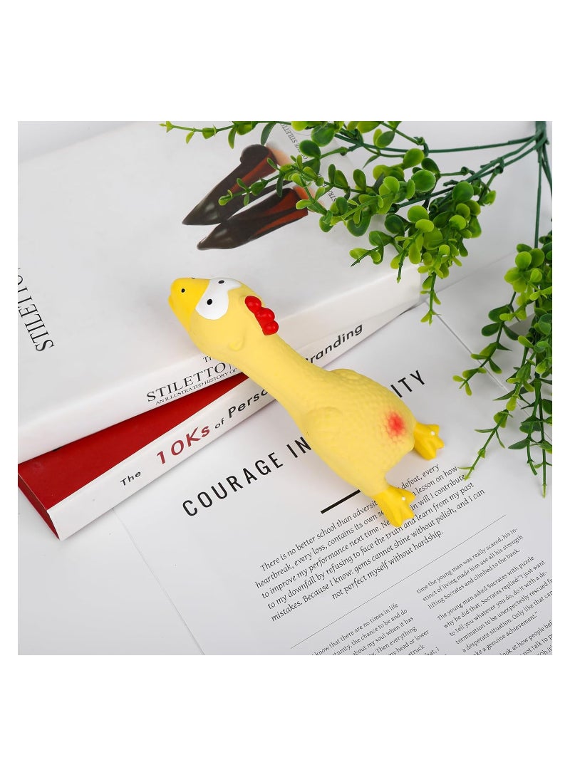 SOLARAE Rubber Squeaking Chicken Toy, Squeaky Dog Toys Cartoon Rooster Latex Toy, for Dogs Interactive Chicken Toys Cat Screaming Toys, Dog Teeth Cleaning Toys, Funny Puppy Chicken Toys, for Pet Boredom - Image 3
