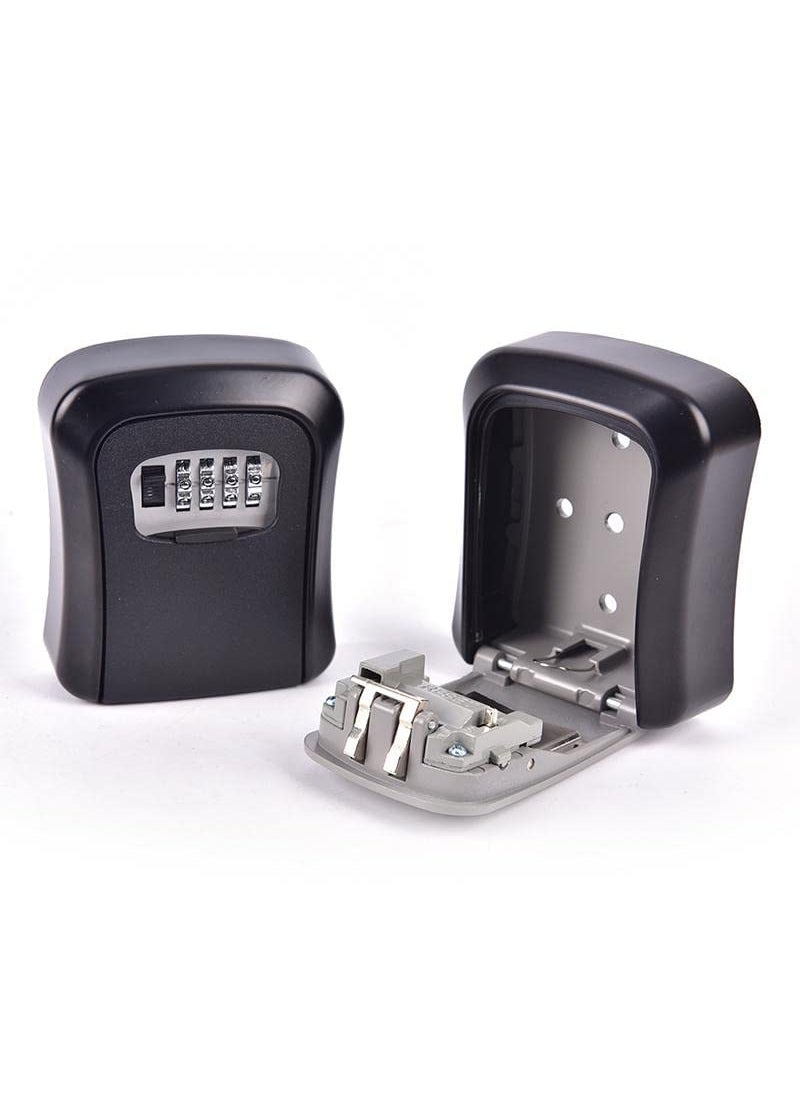 Uttking Uttking Key Storage Lock Box Key Lock Box Wall Mount 4Digit Combination Key Safe Lock Box For Outside House Key Car Keys Resettable Code Weatherproof Indoor Outdoor Black 