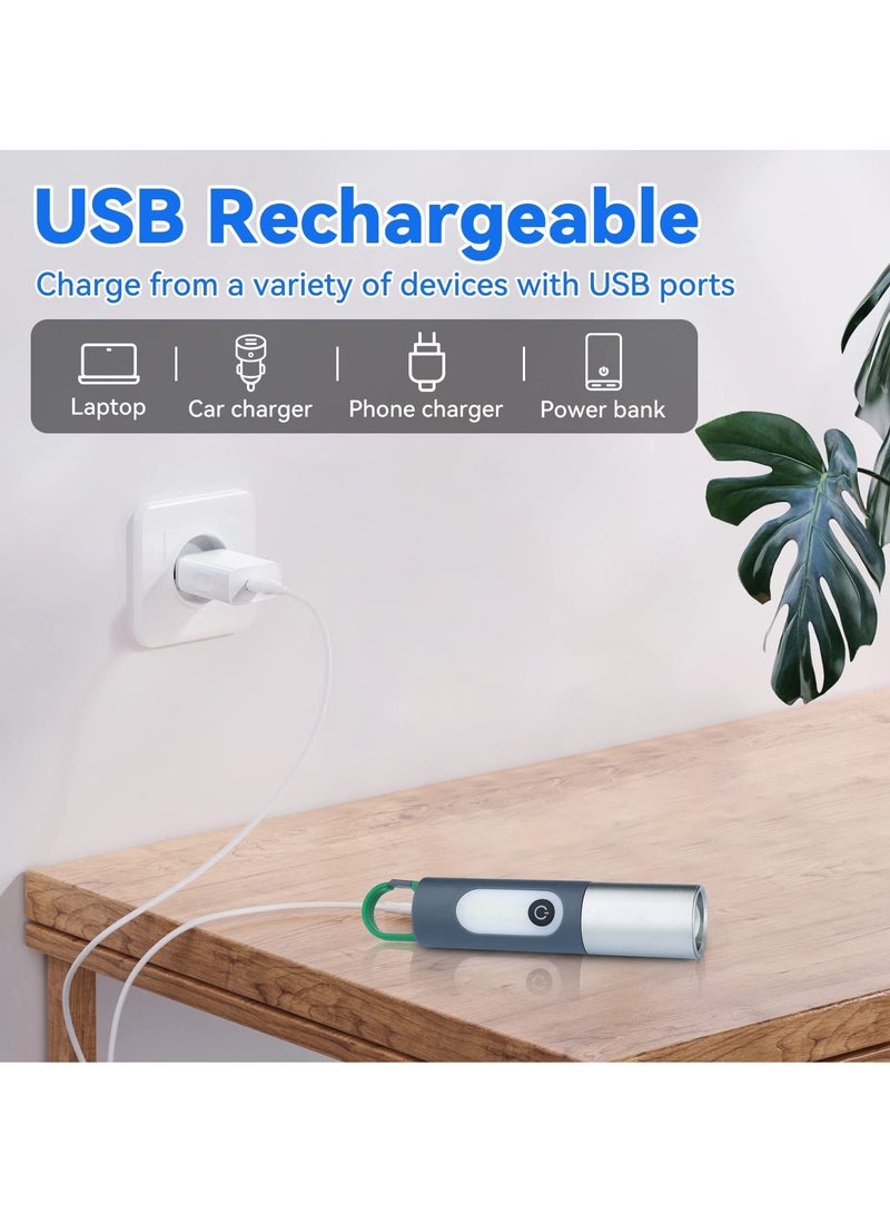 LED Flashlight, Rechargeable Flashlight with IP4X Waterproof & Type-C Charging Cable High Lumens 4 Modes Zoomable Flashlight for Camping, Outdoors, Emergencies, Home Use, etc - Image 5