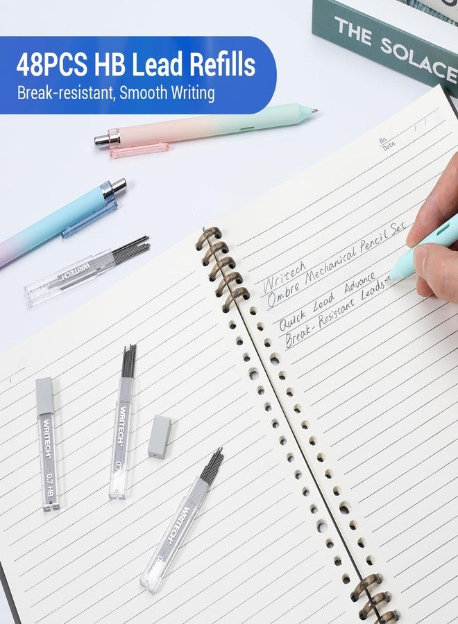 WRITECH مجموعة أقلام الرصاص الميكانيكية WRITECH Up: أقلام رصاص ميكانيكية 6 قطع ذات أسطوانة متدرجة 0.7 مم مع 4 أنابيب من عبوات الرصاص HB وممحاتين إضافيتين للكتابة والرسم والتخطيط - Image 4