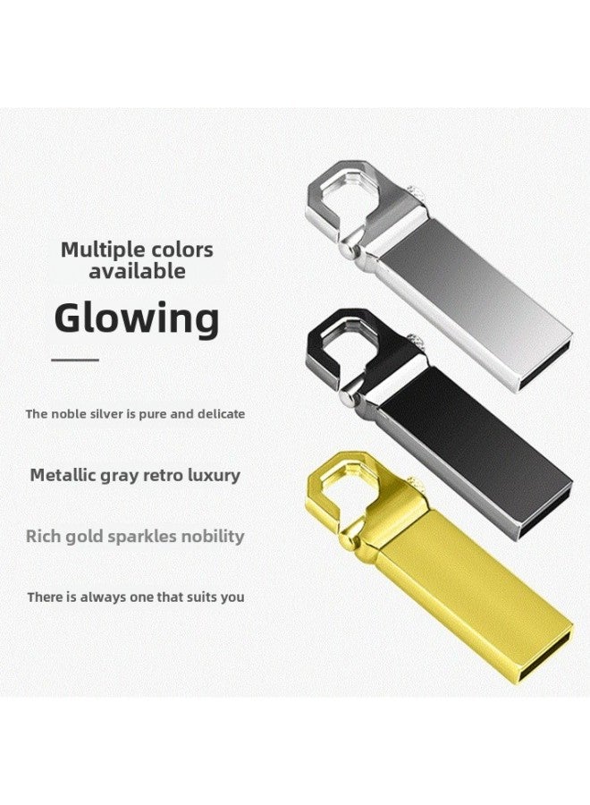 Metal USB Disk 32gU Disk Metal USB3.0 High Speed Music 16G USB Disk Custom Car USB Disk 2.0-Color:Black-Capacity:4GB  - Image 2