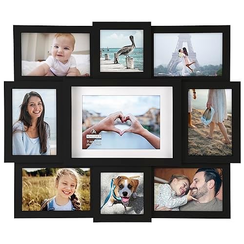 Malden International Designs Black 9 Opening Collage Photo Frame - Image 1