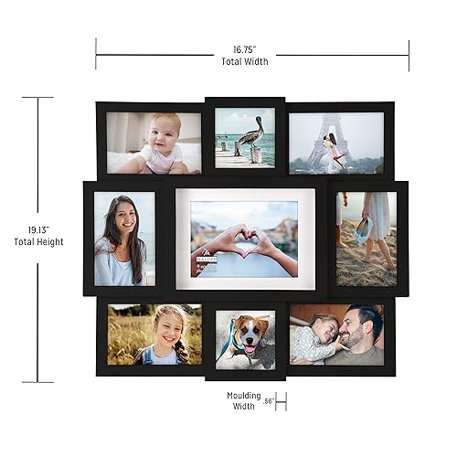 Malden International Designs Black 9 Opening Collage Photo Frame - Image 4