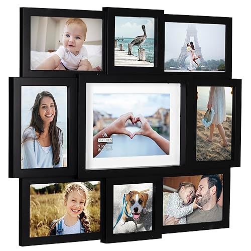 Malden International Designs Black 9 Opening Collage Photo Frame - Image 2