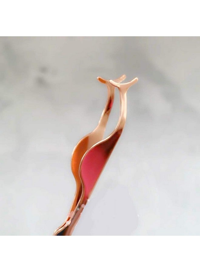 Dorisue False Eyelashes Applicator Tool Gold Eyelash Clip Tweezers Nipper Extension Tweezers Remover - Image 5