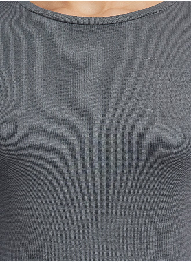 trendyol - Anthracite Viscose/Soft Fabric Stretchy Knitted Blouse with Fingering Detail TWOAW25BZ00014 - Image 1