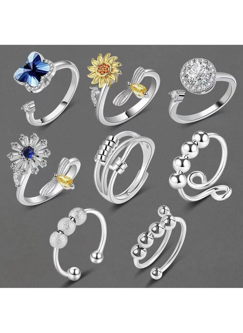 Generic - 1Pcs Fashion simple jewelry S925 Thai silver index finger ring style-C - Image 1