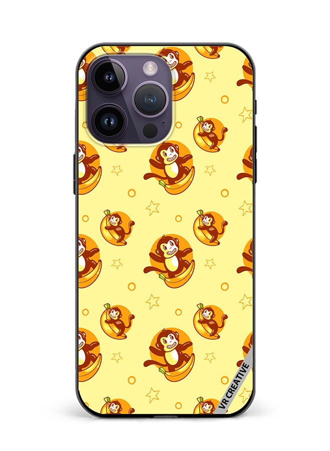 VR CREATIVE Protective Case Cover For Apple iPhone 16 Pro Max Banana Monkey Design Multicolour