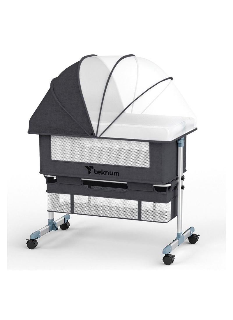 TEKNUM TEKNUM Moonlight Bedside Crib-Dark Grey  - Image 1