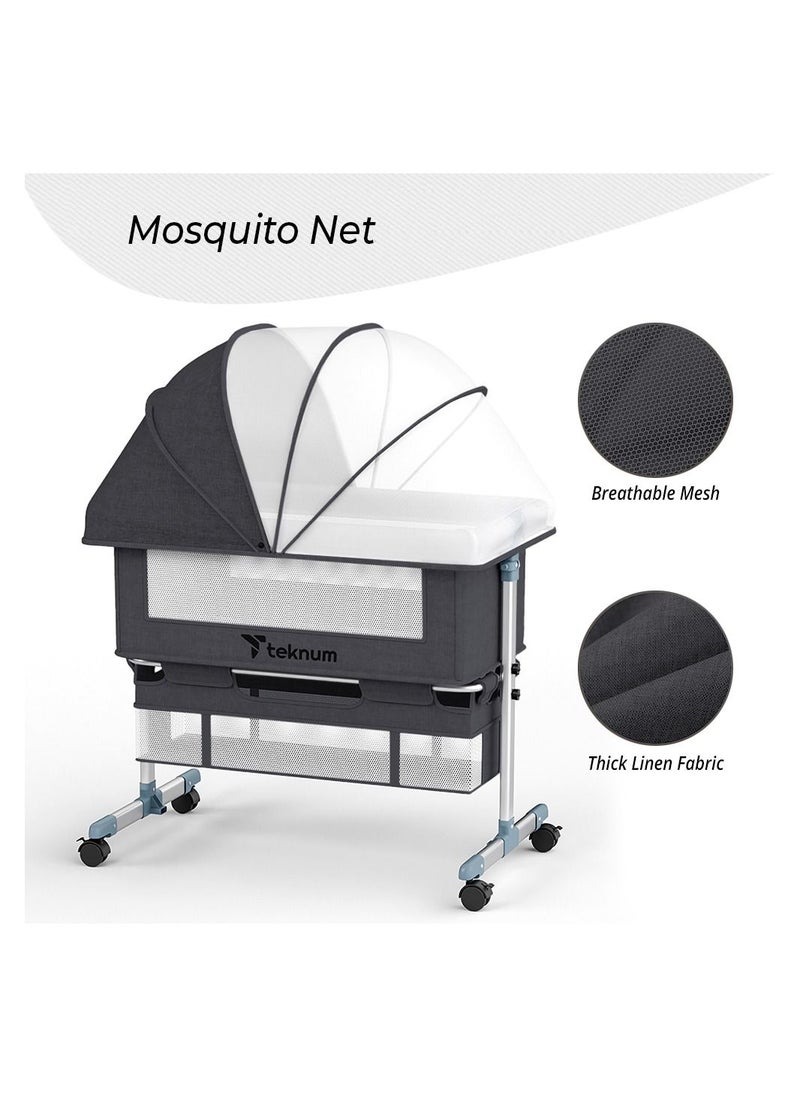 TEKNUM TEKNUM Moonlight Bedside Crib-Dark Grey  - Image 5