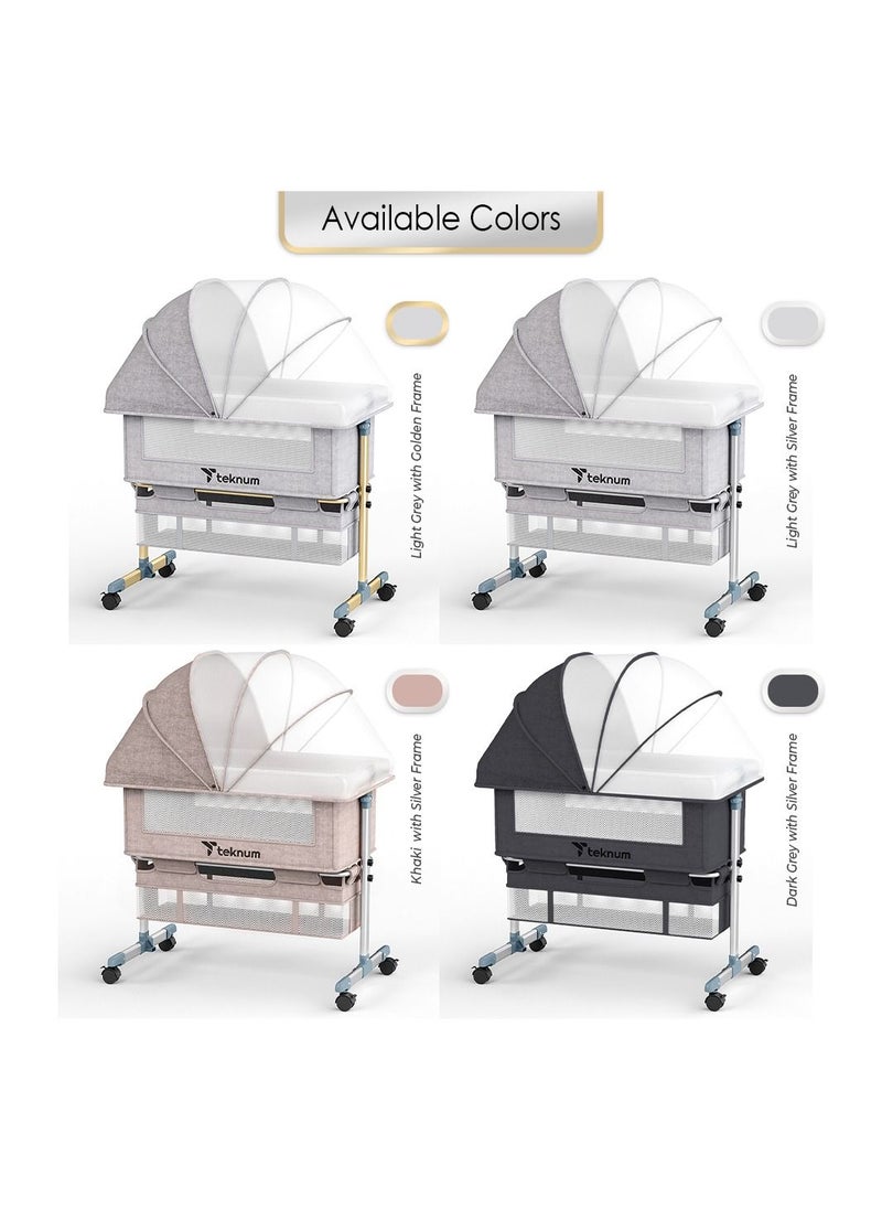 TEKNUM - TEKNUM Moonlight Bedside Crib-Dark Grey - Image 1