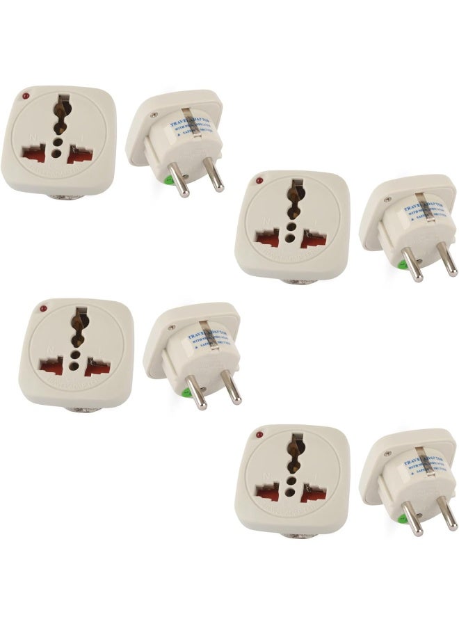 Terminator Multi Travel Adaptor Suchko To Universal Power Adapter Uk/Us/Au To Eu Converter With Shutter And Indicator Pack Of 4  - Image 1