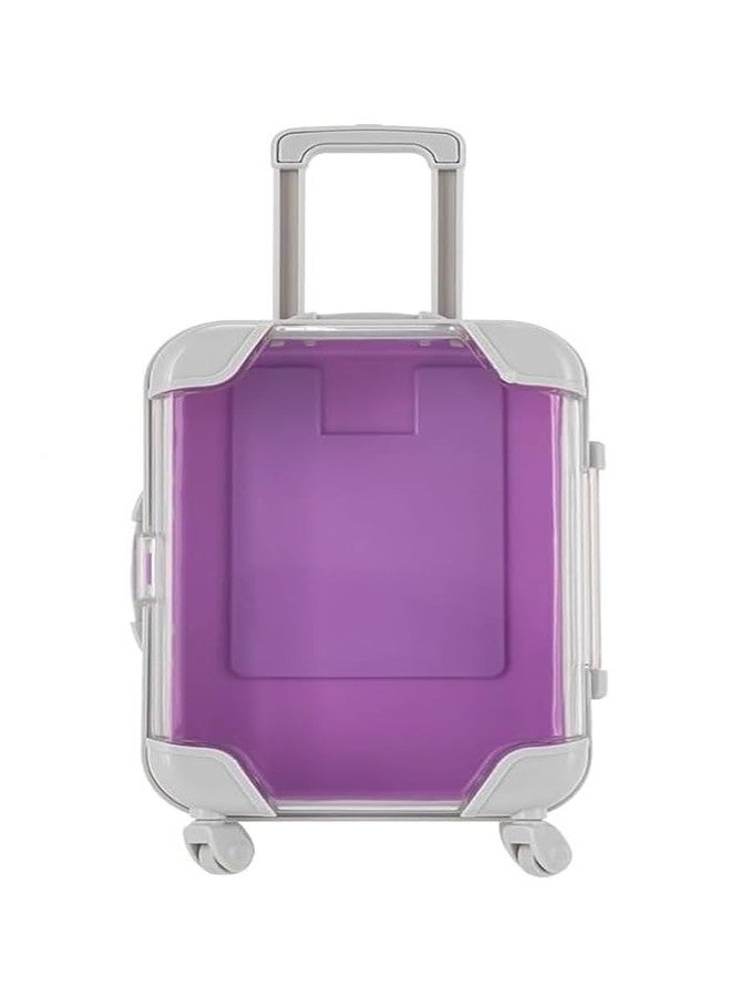 DROPOSALE Mini Luggage Case,Pink Mini Trolley Suitcase Candy Box for Lashes and Candy Doll Travel Storage Box Holder Organizer for Women Girls for Travel Pack of 1 (Unique) - Image 1