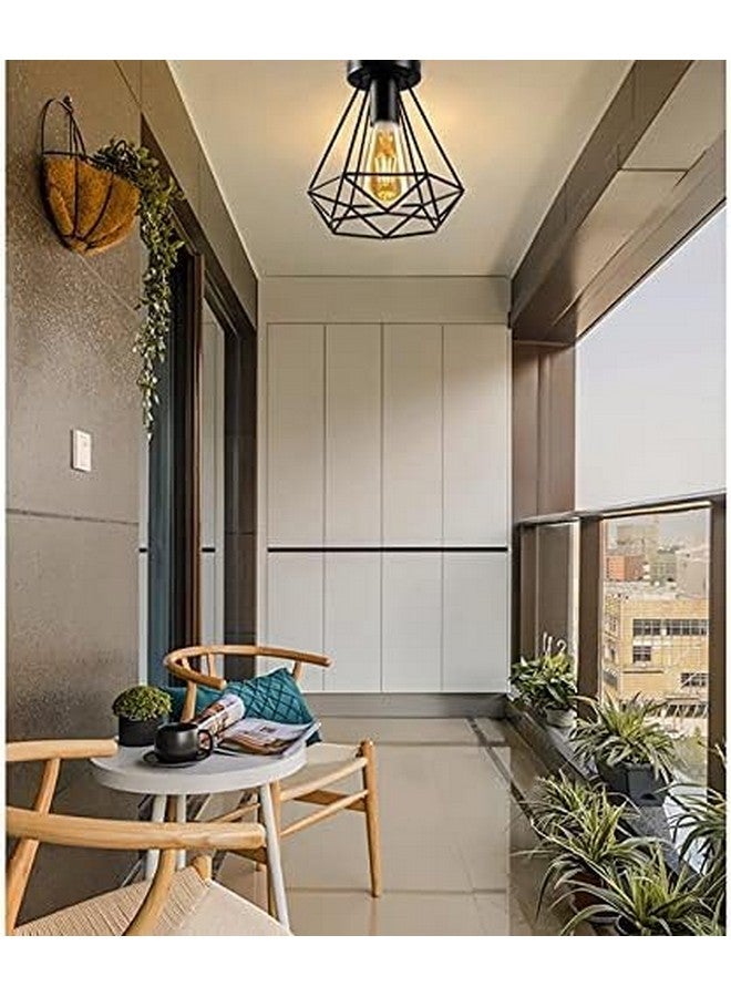 SINOMAN مصباح سقف أسود SINOMAN لغرفة المعيشة / أضواء معلقة سوداء / مصابيح معلقة لتزيين المنزل / ضوء سقف لغرفة المعيشة / معدن (CL Diamond، مع لمبة) - Image 5