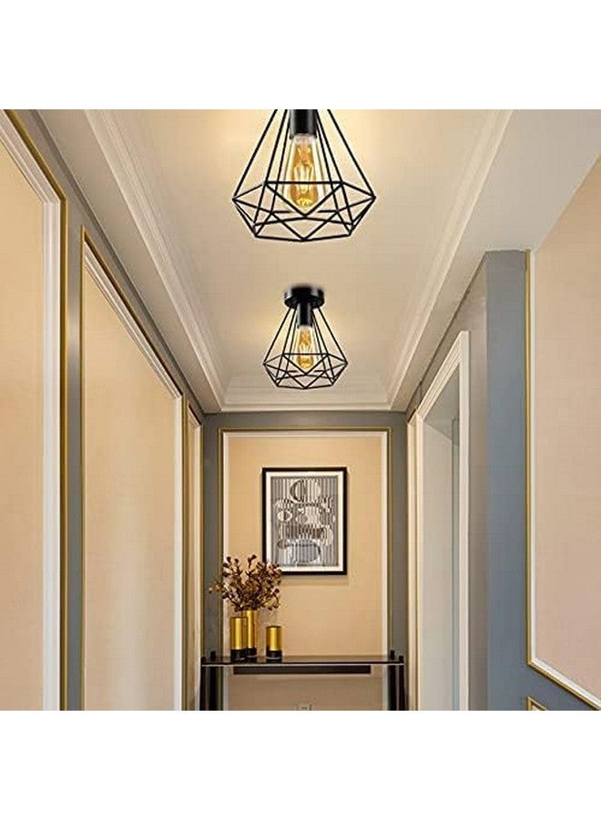 SINOMAN مصباح سقف أسود SINOMAN لغرفة المعيشة / أضواء معلقة سوداء / مصابيح معلقة لتزيين المنزل / ضوء سقف لغرفة المعيشة / معدن (CL Diamond، مع لمبة) - Image 3