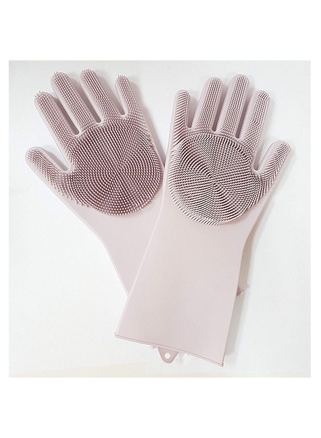 NIBEMINENT 4-Piece Silicone Cleaning Gloves Multicolour 34 x 18.5cm - Image 4