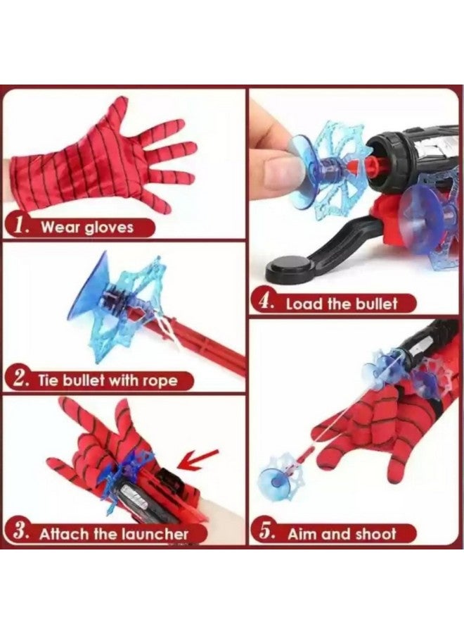 Upbeat UPBEAT Spider Web Shooter Toy for Kids I Superhero Roleplay Wrist Launcher with Safe Refill Silly String I Fun Gift for Boys & Girls I Pretend Play Spider Web Shooter I Superhero Dress-Up Toy  - Image 2