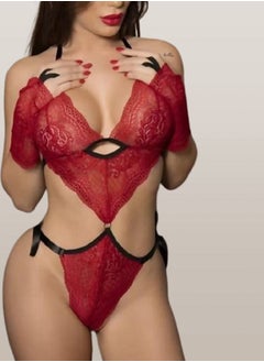 MANIKAN Women's lingerie made of lace with fishnet stockings tied at the side  - Image 2