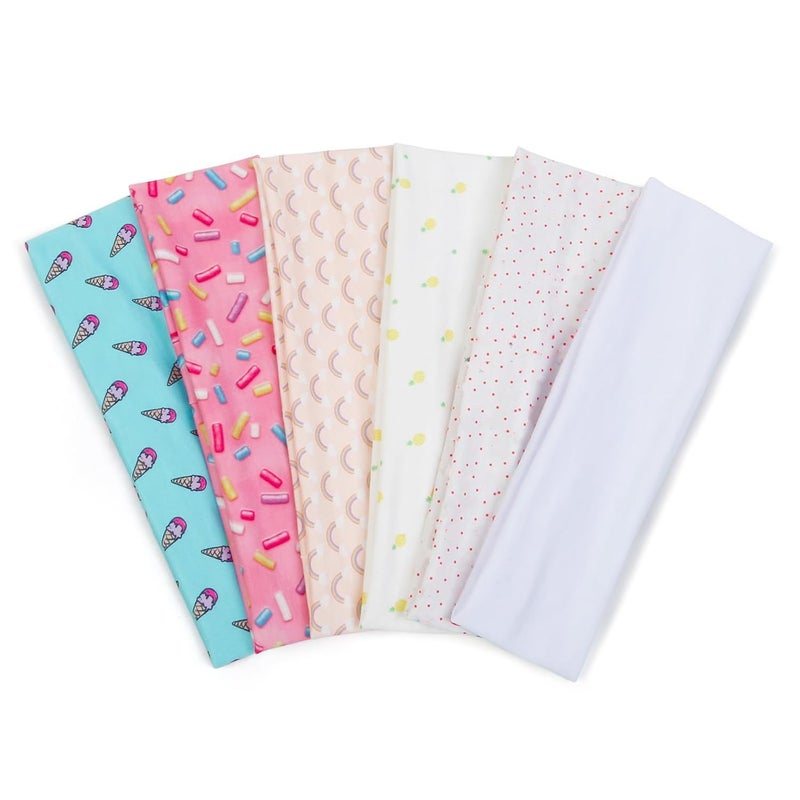 TERSE Fashion Headbands for Short Hair NonSlip Elastic Floral Hairbands Soft Fabric 2 Inches Thick Cute Head Accessories for Women and Girls