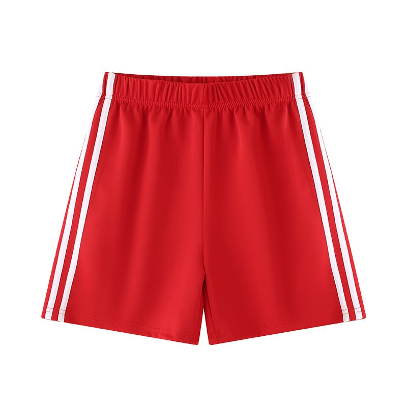 Boys' Summer Thin Mid-Length Shorts, Navy Blue Pants, Red Kindergarten Performance Outfit For June 1St - Image 1