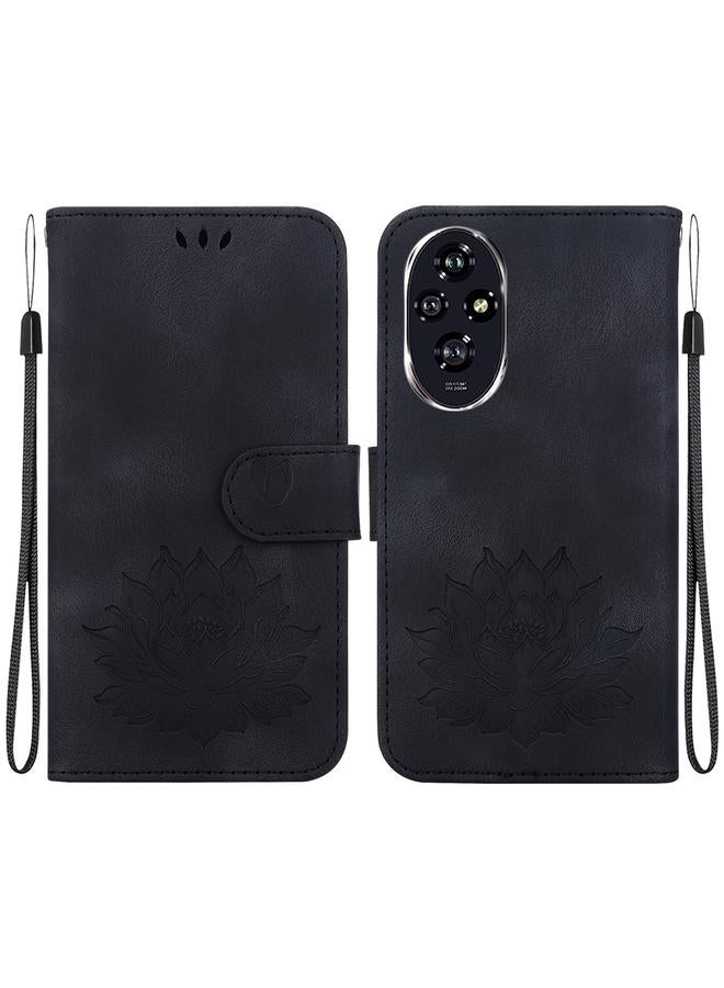The Bros Phone Case For Honor 200 Lotus Embossed Leather Phone Phone Case  - Image 1