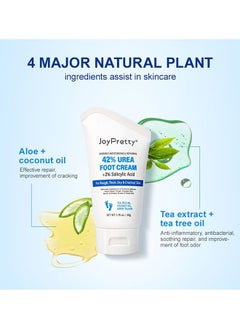 JoyPretty L&Wen Urea Cream 40% with 2% Salicylic Acid, Intensive Repair Treatment for Dry Cracked Heels Feet Knees Elbows Hands, Maximum Strength Deep Moisturizing Foot Cream, Callus Remover 50g  - Image 5
