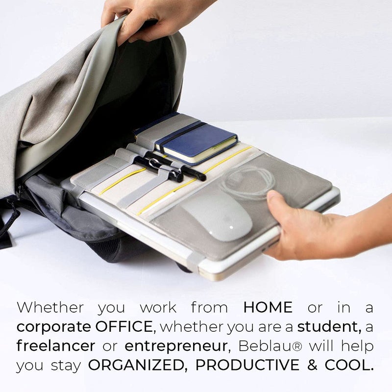 beblau Beblau FOLD Portable Electronic Organizer – Attachable Device & Desktop Accessory | Office & Home Organizer | Fits 13"-15" Laptops & A4 Notebooks | Backpack Insert | Personal organizer  - Image 3