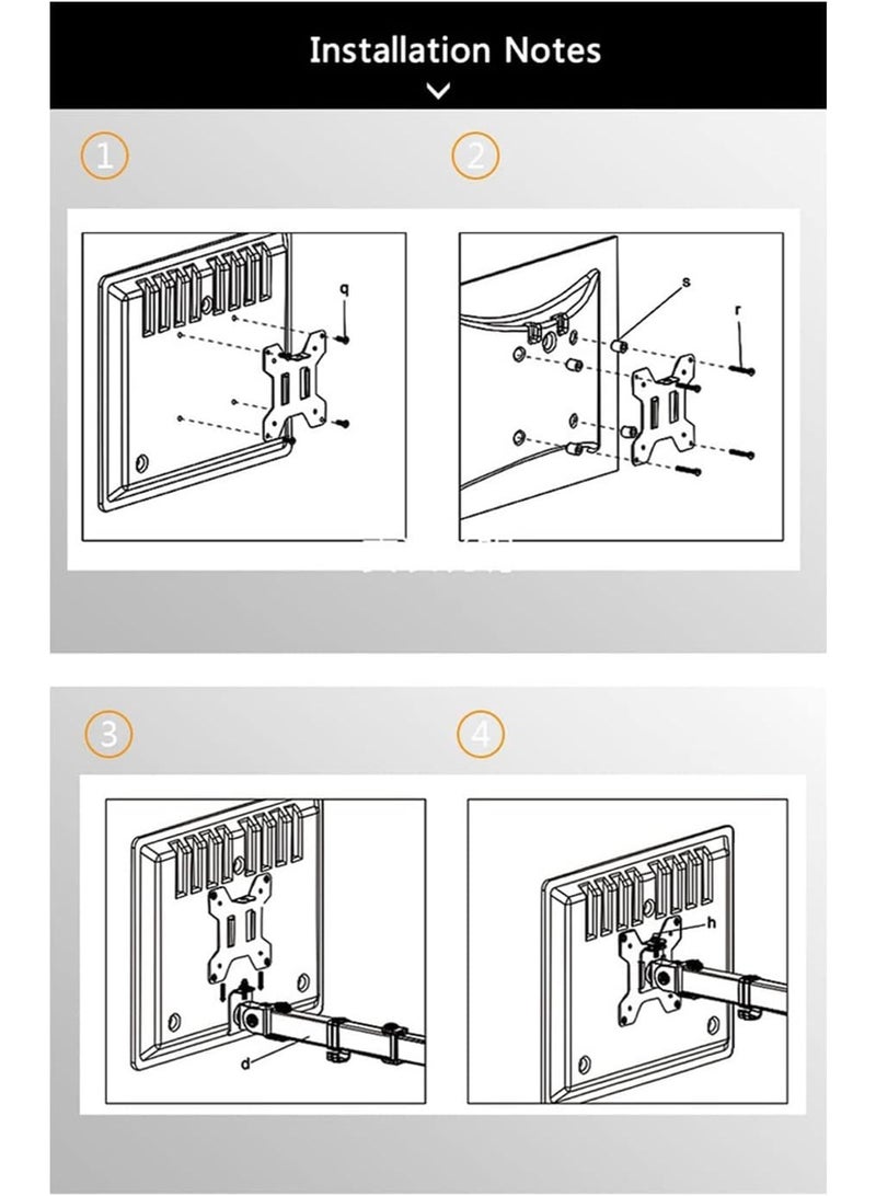 Professional Quad Monitor Desk Mount - Fully Adjustable Heavy-Duty Free-Standing Bracket - Independent Multi-Screen Support System for 4 LCD Displays - Ergonomic Workstation Organizer for Enhanced Productivity - Image 5