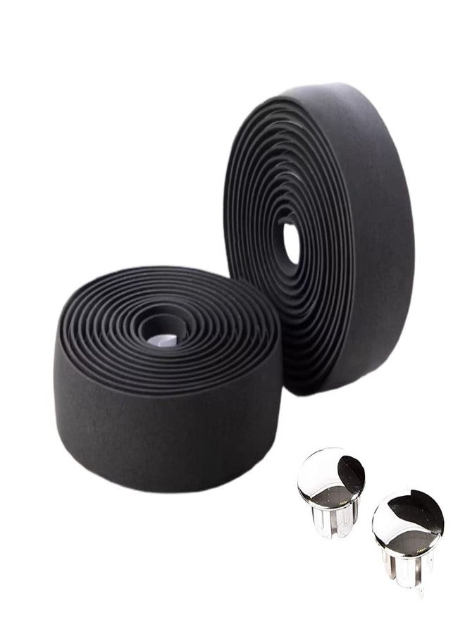 fastped 2pcs (1 pair) Bike Handlebar Tape, Black Waterproof Tape(Set of 2) Black Red White Pink Blueith These Bicycle Handle bar Tape - Wrap Your Bike for an Awesome Comfortable Ride - Image 1
