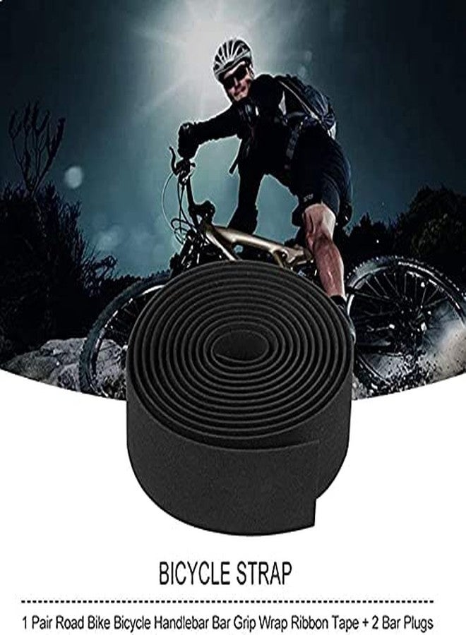 fastped 2pcs (1 pair) Bike Handlebar Tape, Black Waterproof Tape(Set of 2) Black Red White Pink Blueith These Bicycle Handle bar Tape - Wrap Your Bike for an Awesome Comfortable Ride - Image 2